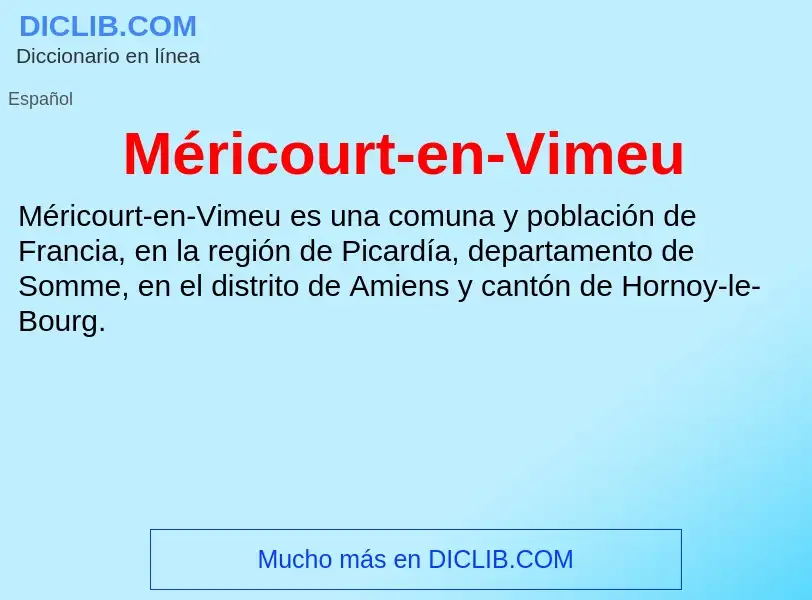 Что такое Méricourt-en-Vimeu - определение