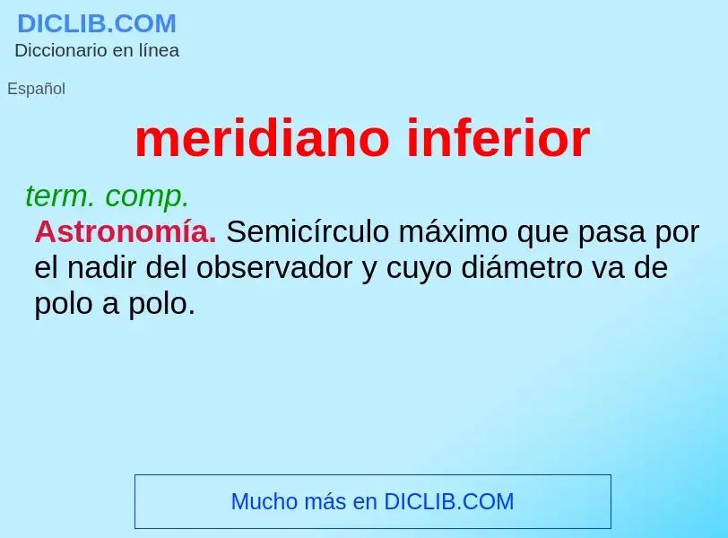 What is meridiano inferior - definition