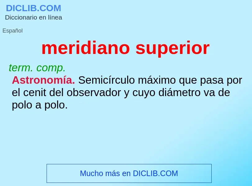 O que é meridiano superior - definição, significado, conceito