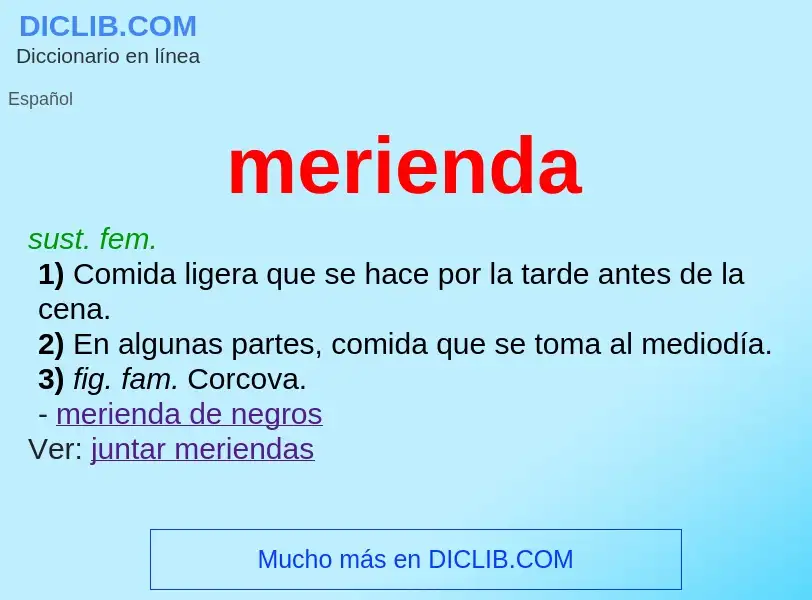 O que é merienda - definição, significado, conceito