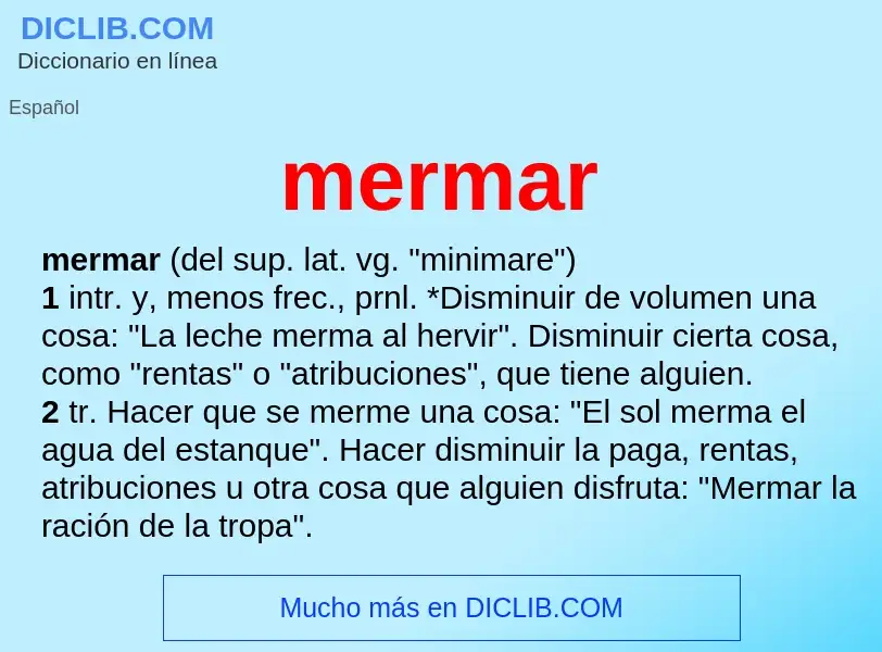 O que é mermar - definição, significado, conceito