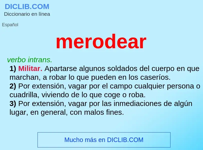 What is merodear - meaning and definition