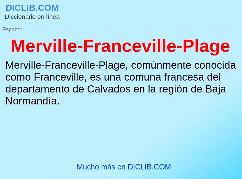 Что такое Merville-Franceville-Plage - определение