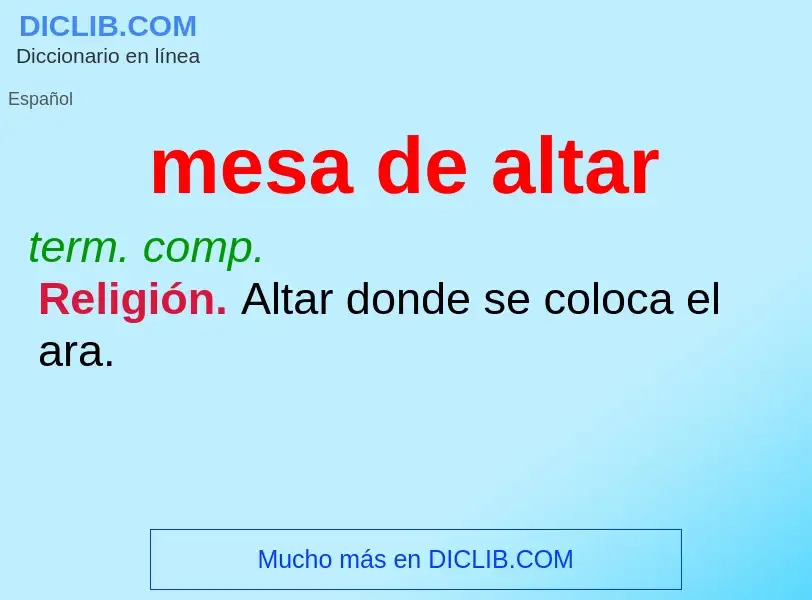 Wat is mesa de altar - definition