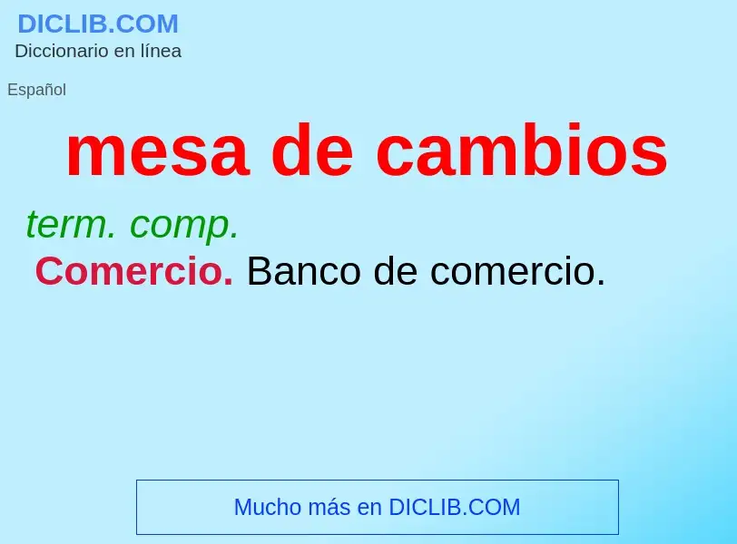 What is mesa de cambios - definition