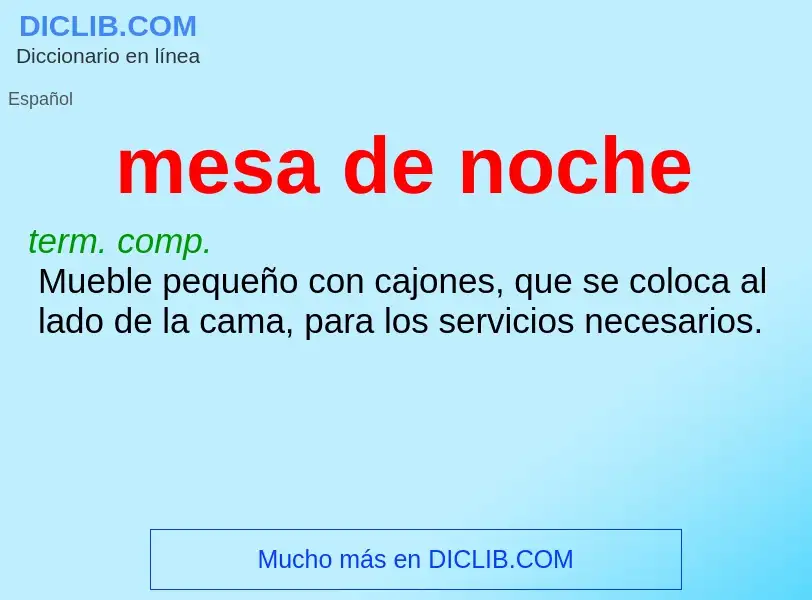 O que é mesa de noche - definição, significado, conceito