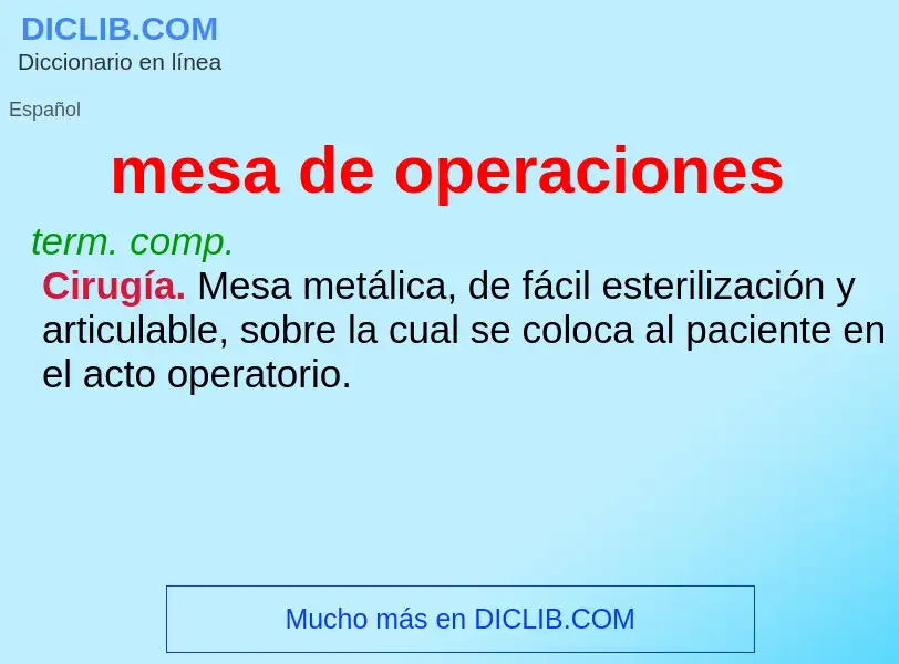 Wat is mesa de operaciones - definition