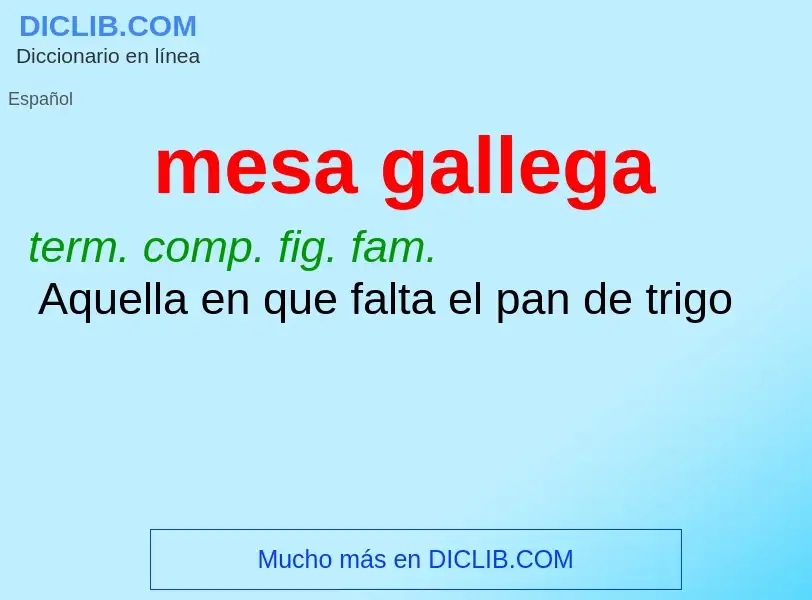 O que é mesa gallega - definição, significado, conceito