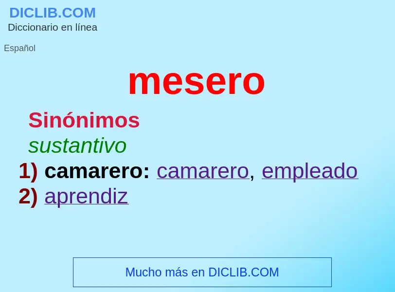 Wat is mesero - definition