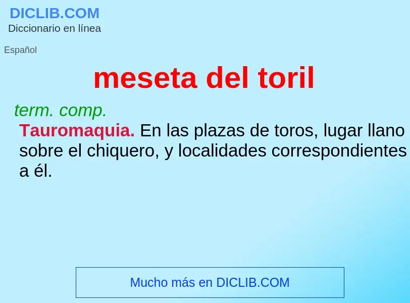 What is meseta del toril - definition