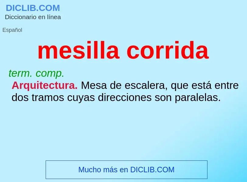 What is mesilla corrida - meaning and definition