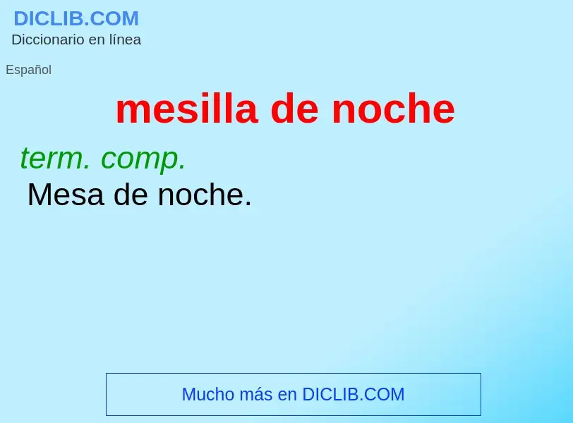 ¿Qué es mesilla de noche? - significado y definición