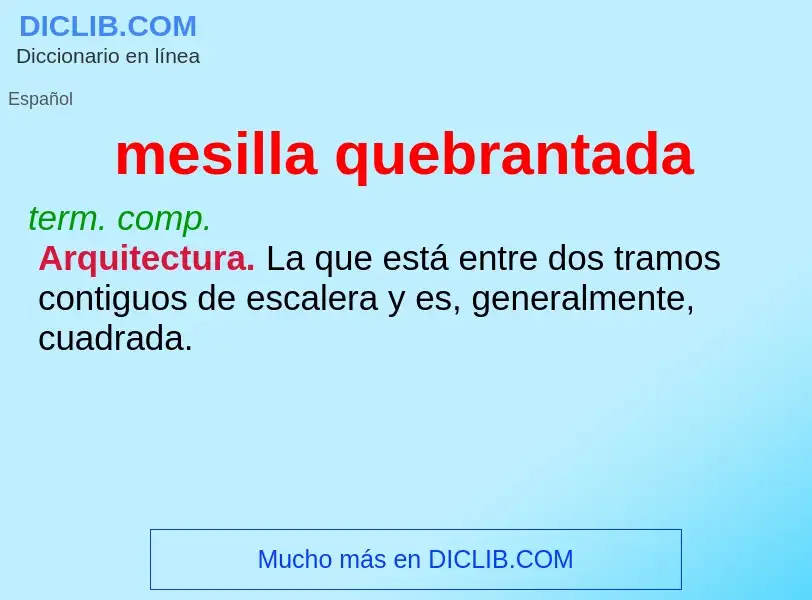 Was ist mesilla quebrantada - Definition