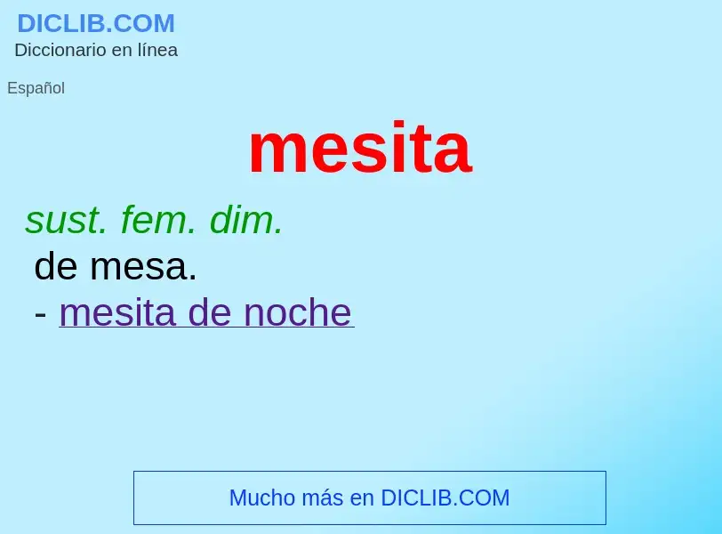 ¿Qué es mesita? - significado y definición