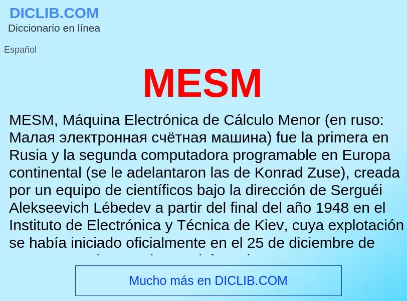 Wat is MESM - definition