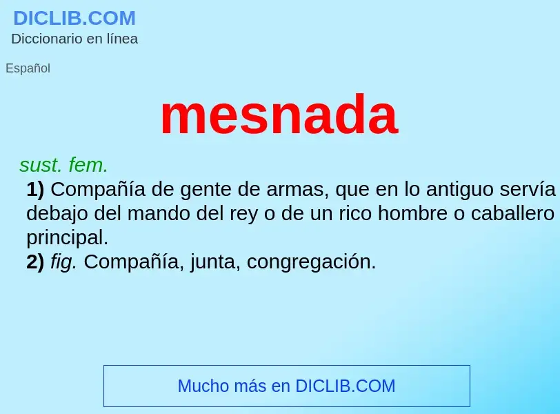 ¿Qué es mesnada? - significado y definición