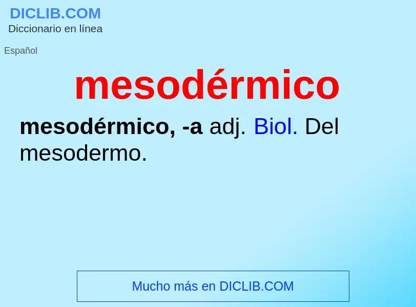 ¿Qué es mesodérmico? - significado y definición