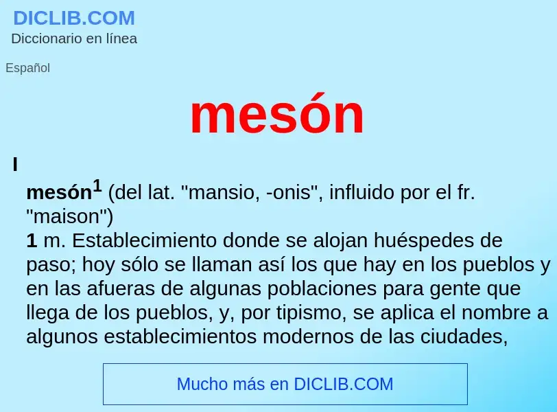 ¿Qué es mesón? - significado y definición