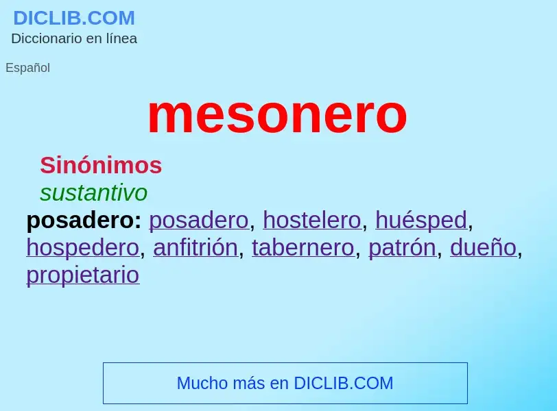 ¿Qué es mesonero? - significado y definición