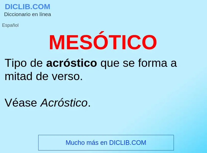 Wat is MESÓTICO - definition