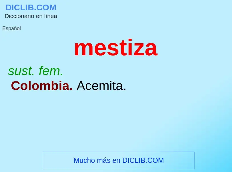 ¿Qué es mestiza? - significado y definición