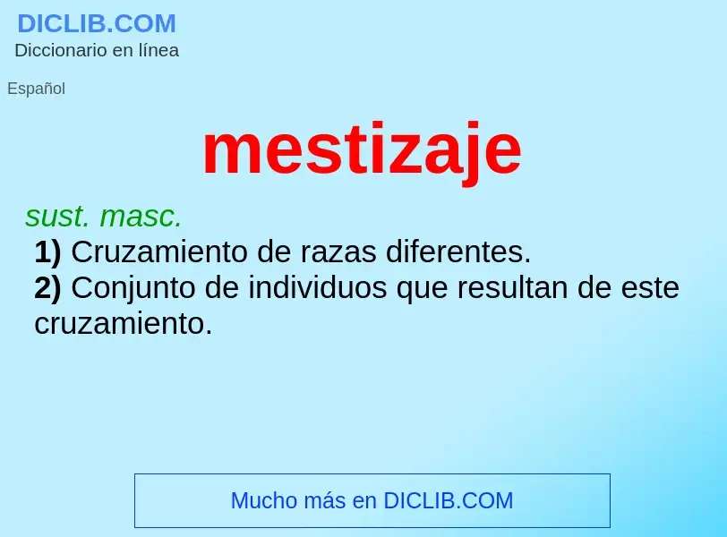 ¿Qué es mestizaje? - significado y definición