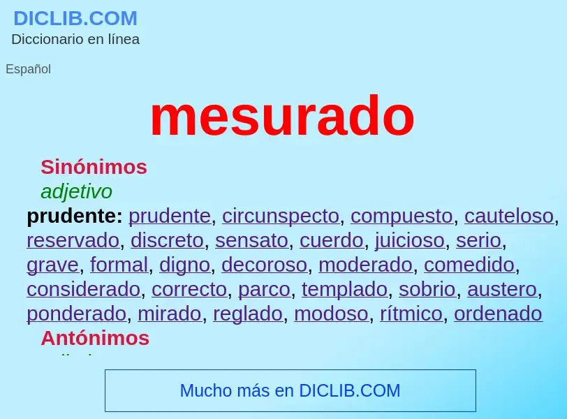 What is mesurado - definition