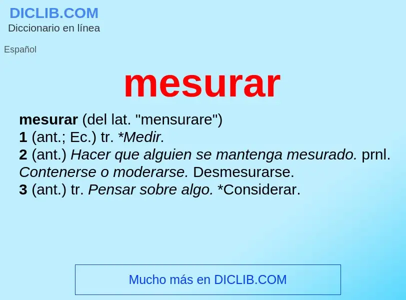 What is mesurar - definition