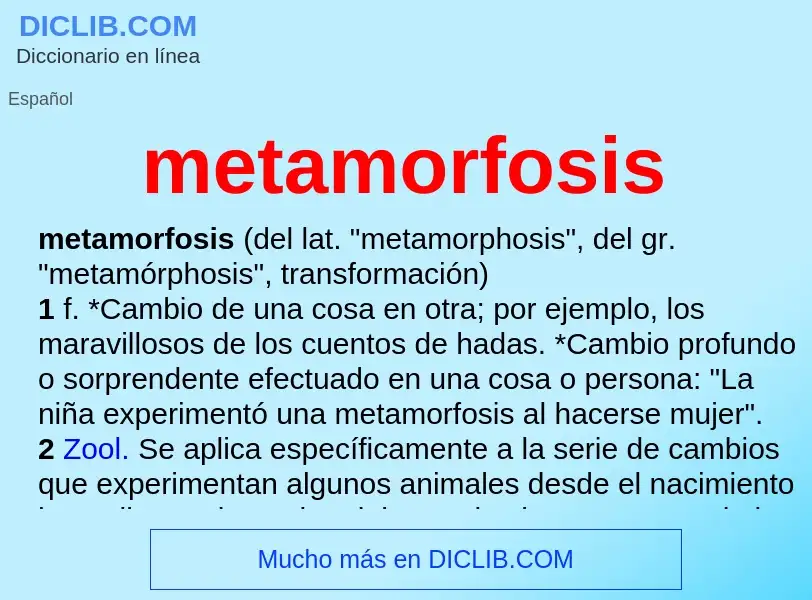 Che cos'è metamorfosis - definizione