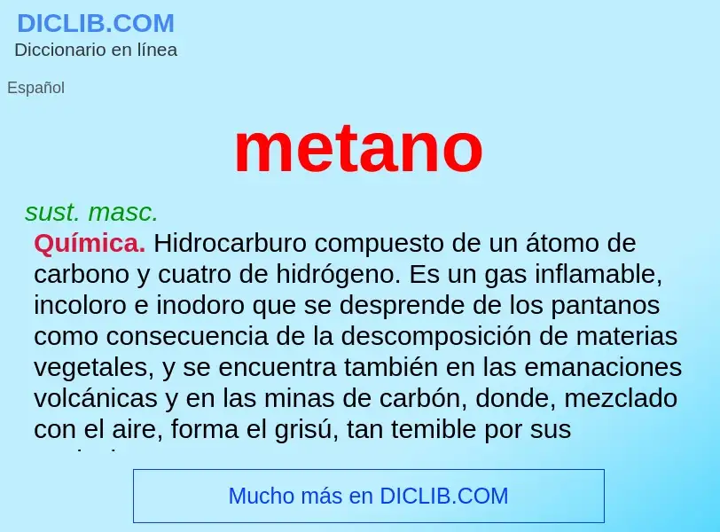 ¿Qué es metano? - significado y definición