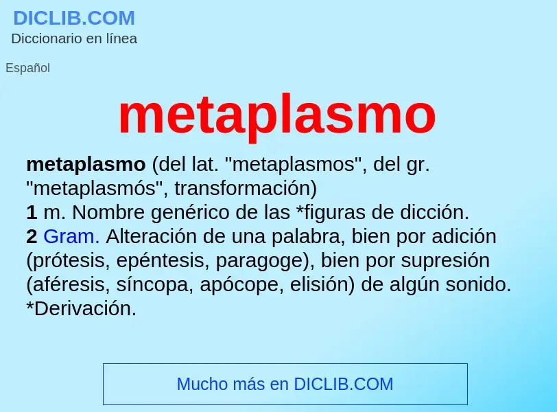 Wat is metaplasmo - definition