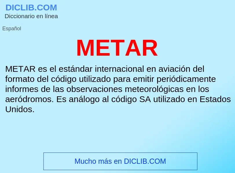 O que é METAR - definição, significado, conceito