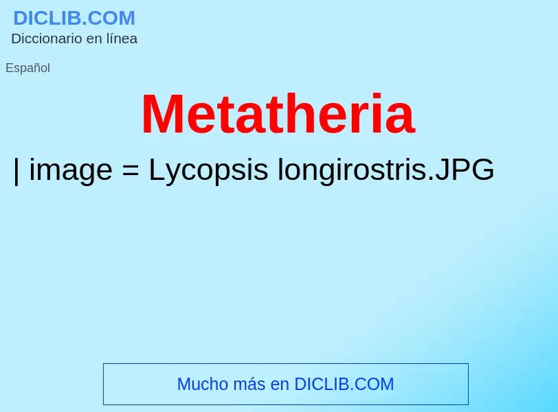 Wat is Metatheria - definition