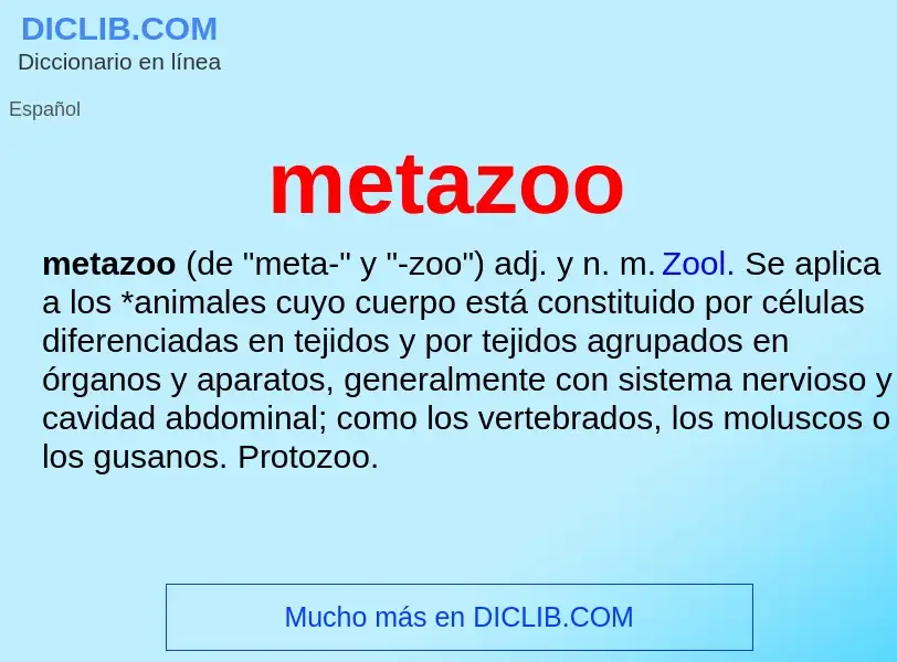 ¿Qué es metazoo? - significado y definición