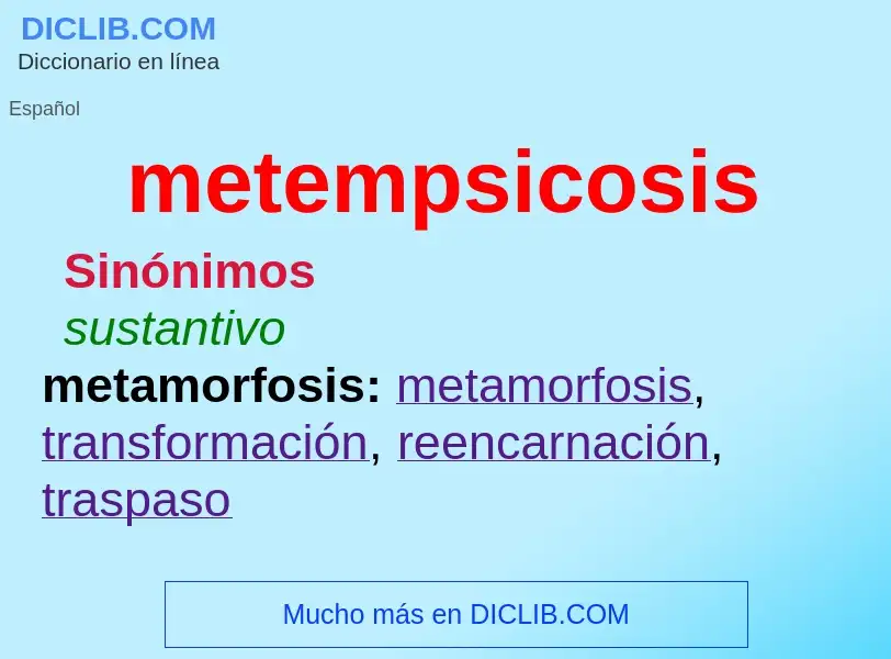 What is metempsicosis - definition