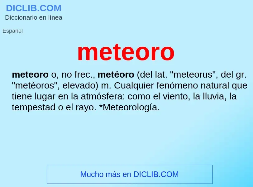 What is meteoro - meaning and definition