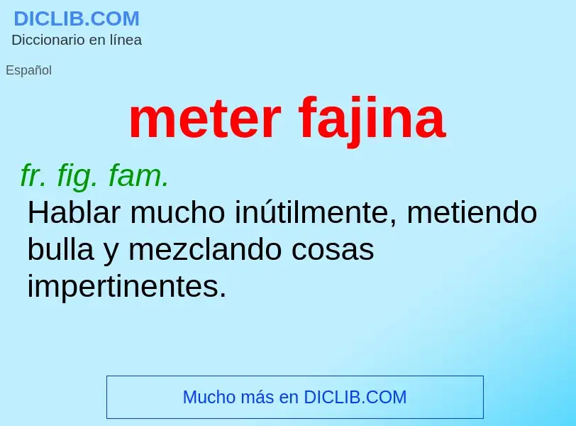 Wat is meter fajina - definition