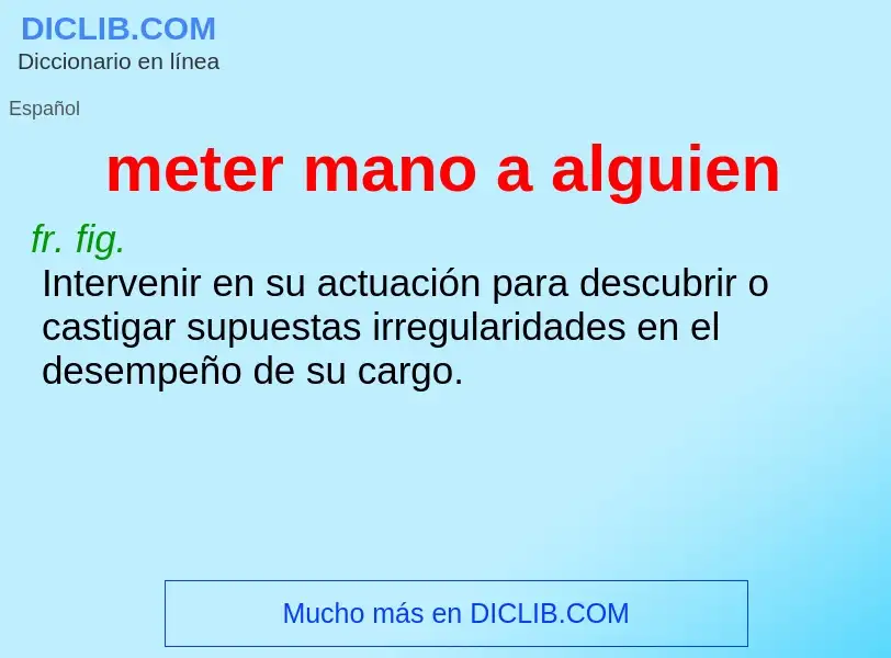 ¿Qué es meter mano a alguien? - significado y definición