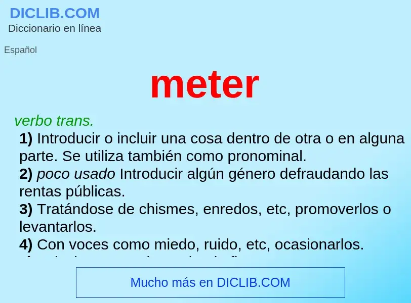 O que é meter - definição, significado, conceito