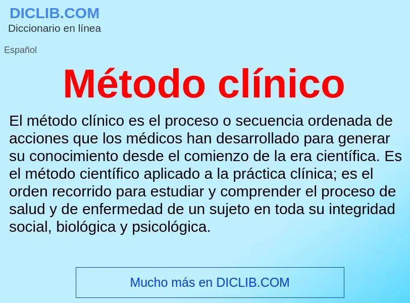 Wat is Método clínico - definition