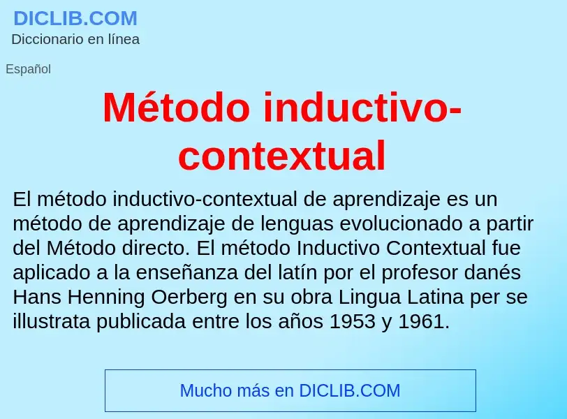 O que é Método inductivo-contextual - definição, significado, conceito