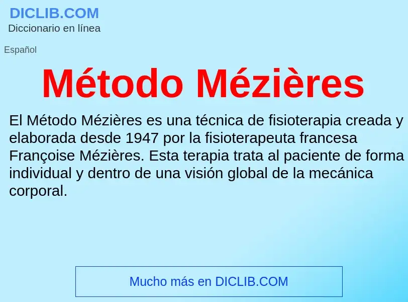 What is Método Mézières - meaning and definition