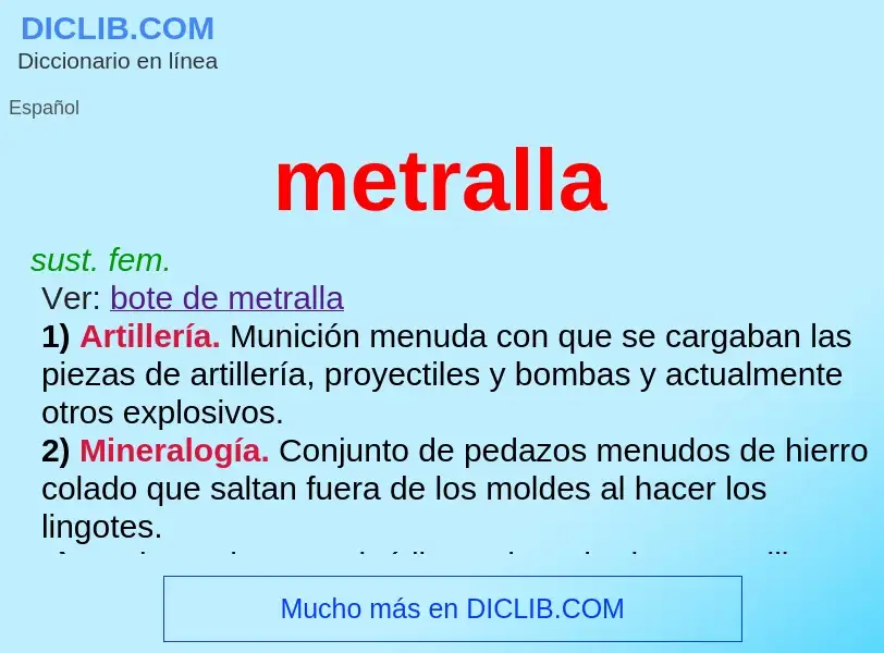 O que é metralla - definição, significado, conceito