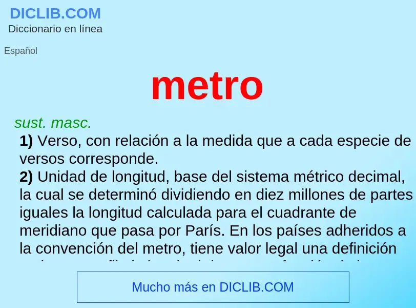 What is metro - definition