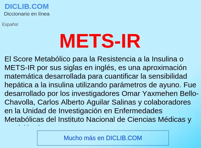 Wat is METS-IR - definition