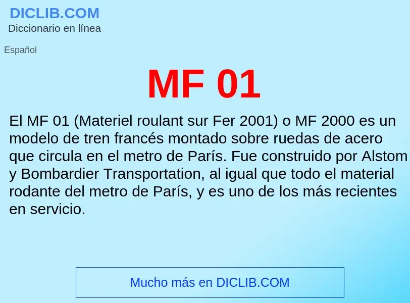 O que é MF 01 - definição, significado, conceito