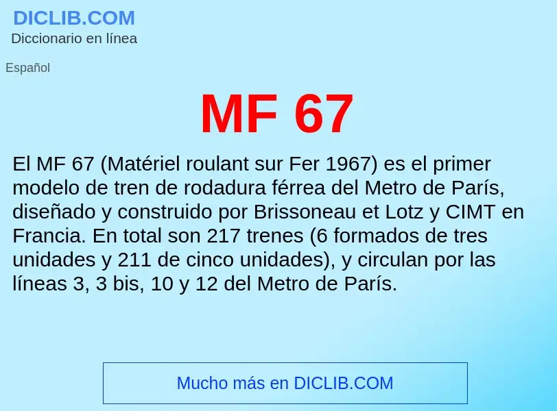 O que é MF 67 - definição, significado, conceito