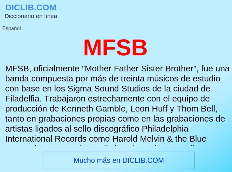 O que é MFSB - definição, significado, conceito