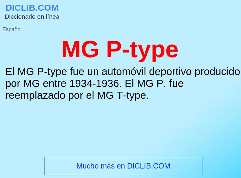 Wat is MG P-type - definition