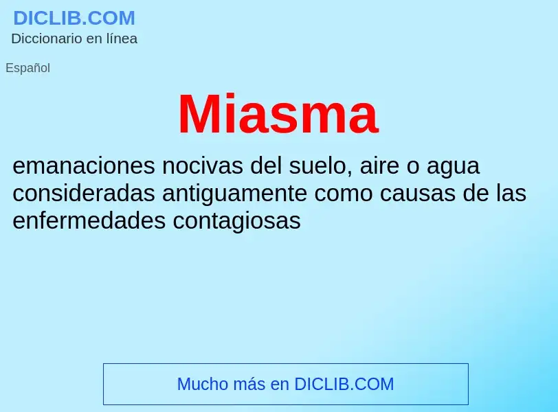 Wat is Miasma - definition